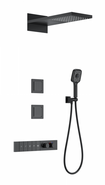 

Душевой гарнитур Wonzon & Woghand WW-D4538-A-MB черный, WW-D4538-A-MB