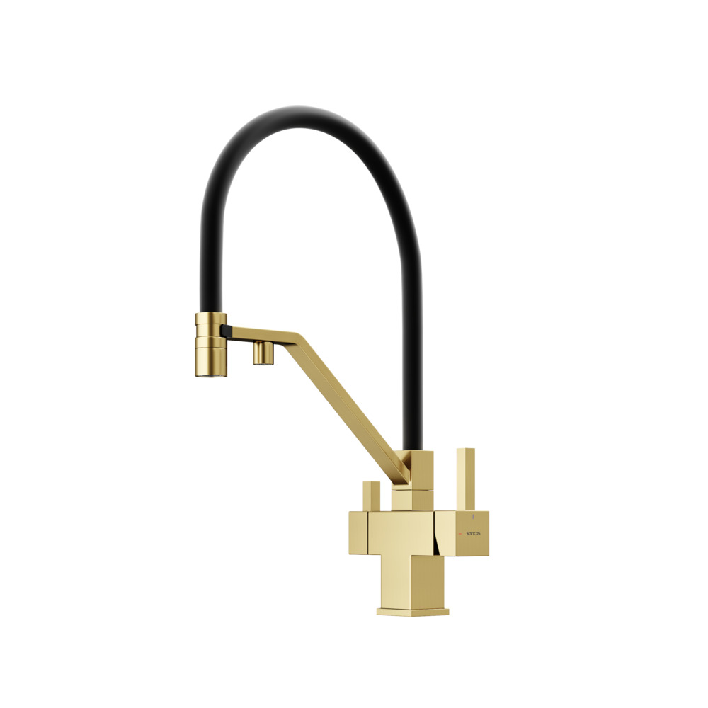 

Смеситель Sancos Loro SC4007BG для кухонной мойки, с гибким изливом, брашированное золото, SC4007BG