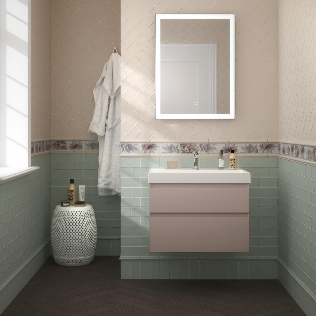 

Мебель для ванной Kerama Marazzi Cubo 70 подвесная, мальва матовая, Розовый, Cubo 70