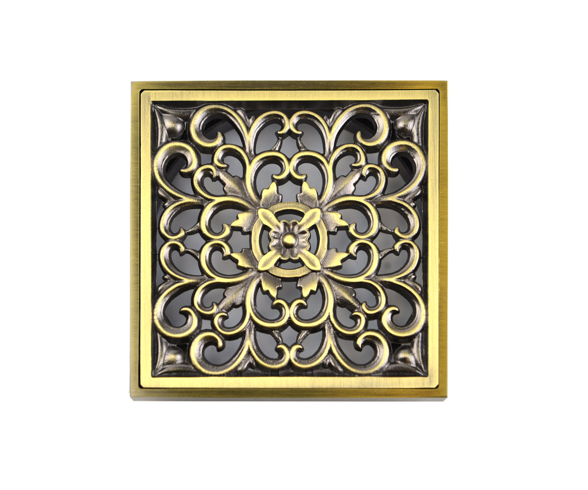 

Решетка Bronze de Luxe "Узоры" 21962 для душевого трапа, бронза