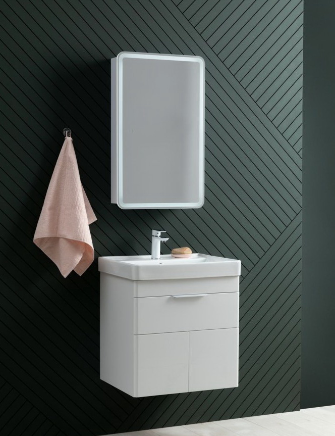 

Мебель для ванной Aquanet Ирис new 60 белый глянец, 1 ящик, 2 дверцы, Ирис new 60