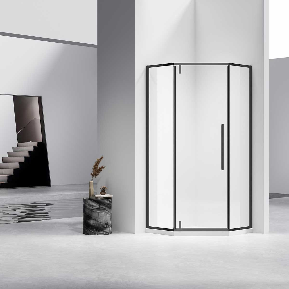 

Душевой уголок Vincea Slim-N VSP-4SN900CLB, 900*900, черный, стекло прозрачное, VSP-4SN900CLB