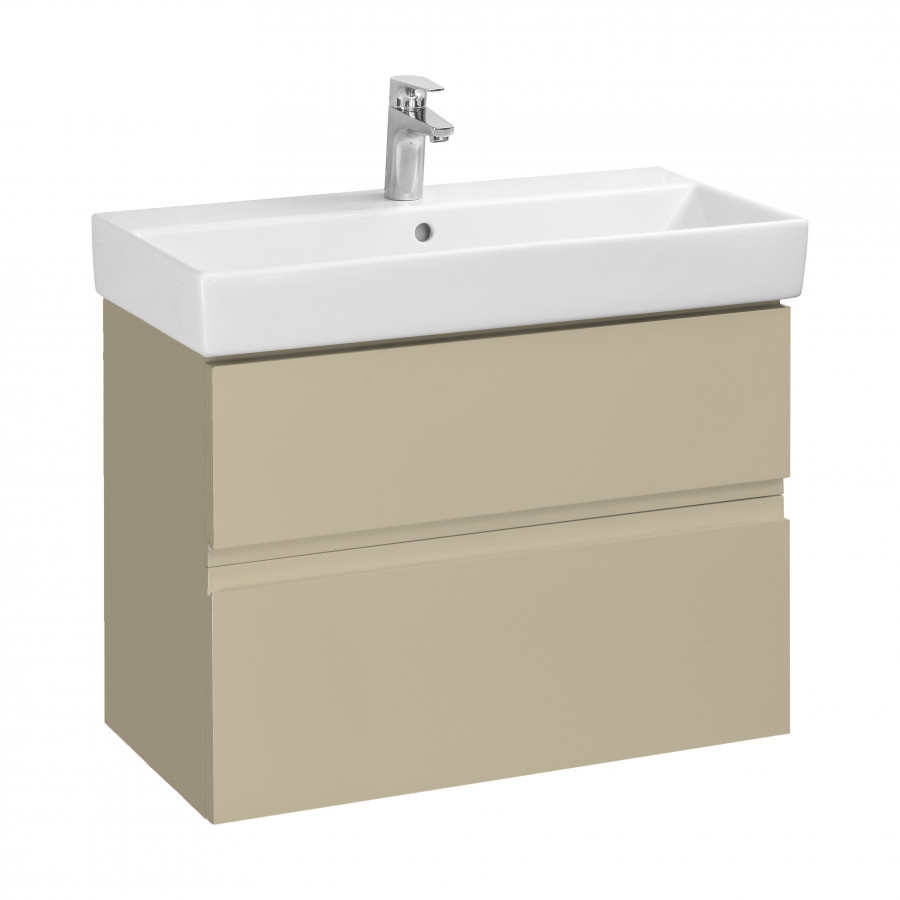 

Тумба с раковиной Roca Oleta 80 подвесная, 2 ящика, капучино матовый, A857640515