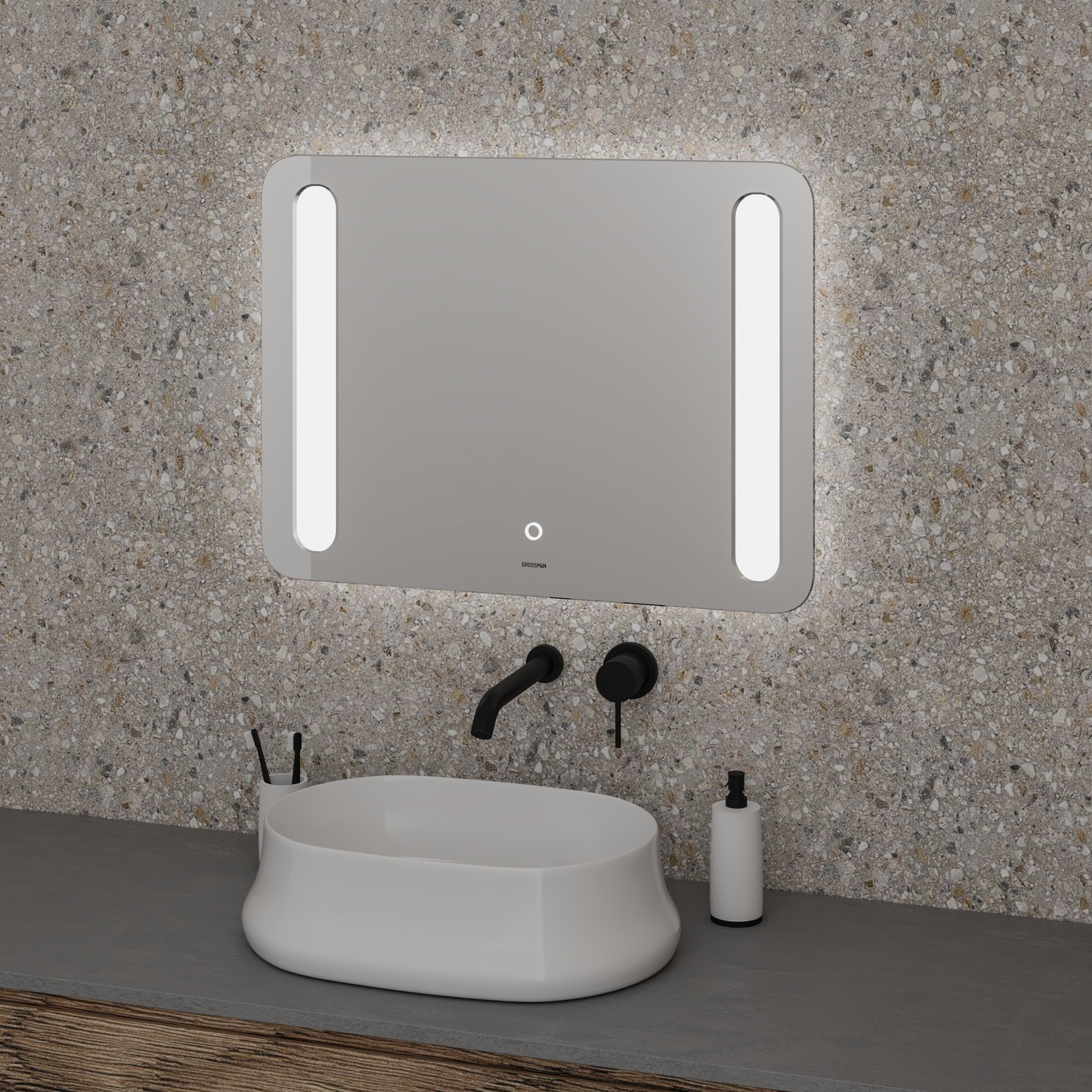 

Зеркало Grossman Lara 100х80 LED с сенсорным выключателем и гравировкой, Lara 100х80