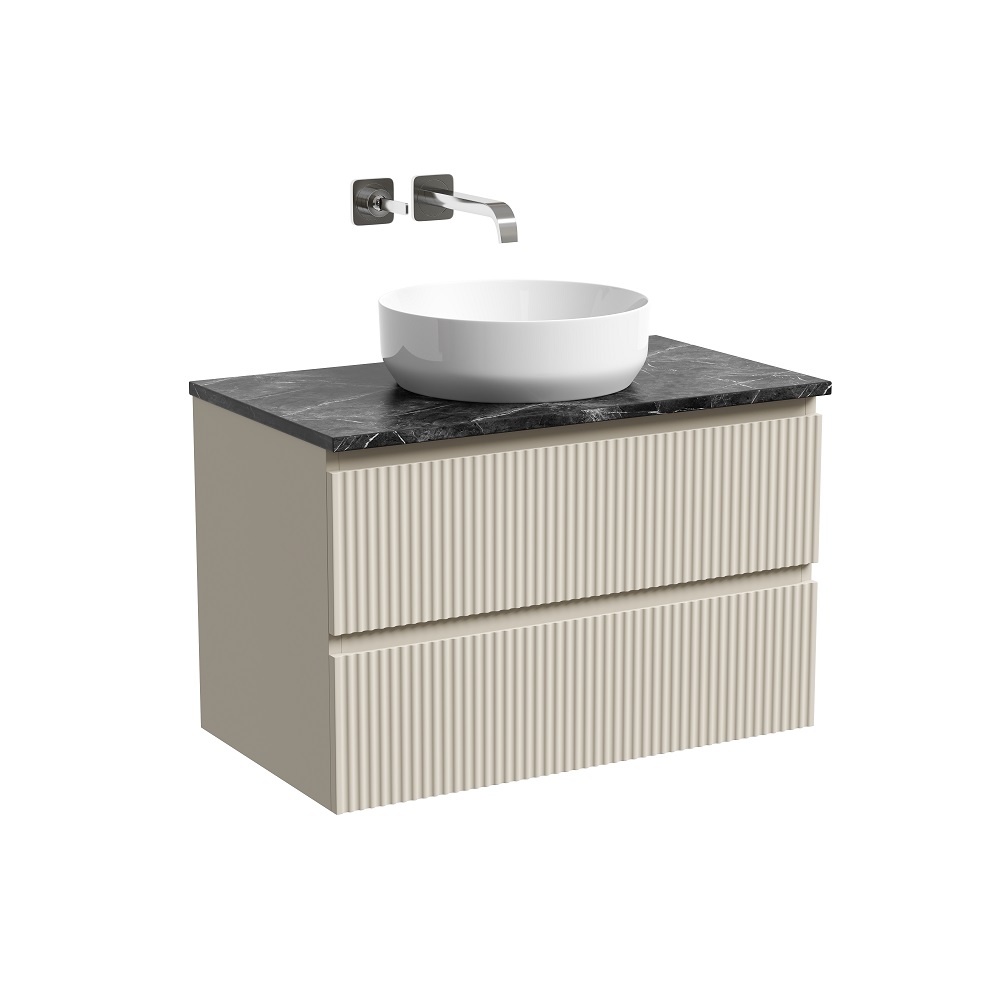 

Тумба со столешницей Sancos Snob R 80 подвесная, столешница black sky, Beige Soft (без отверстия под смеситель), Бежевый, Snob R SNR80CE