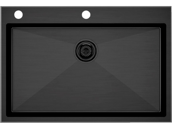 

Мойка кухонная Paulmark VAST-EDGE PM777551-GM 75х51 см, вороненая сталь, PM777551-GM