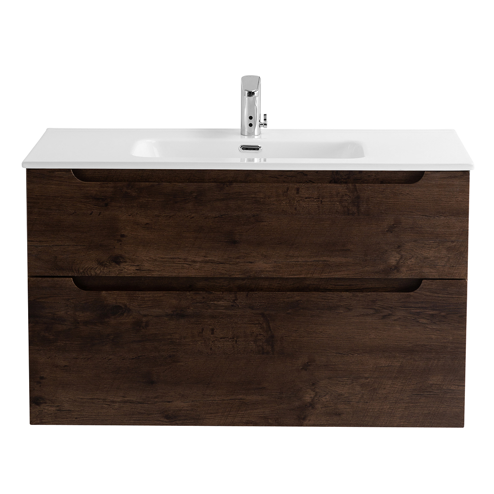 

Тумба с раковиной BelBagno Etna H-60 100 подвесная, 2 ящика, Rovere Moro, Темное дерево, ETNA-H60-1000-2C-SO-RW-P
