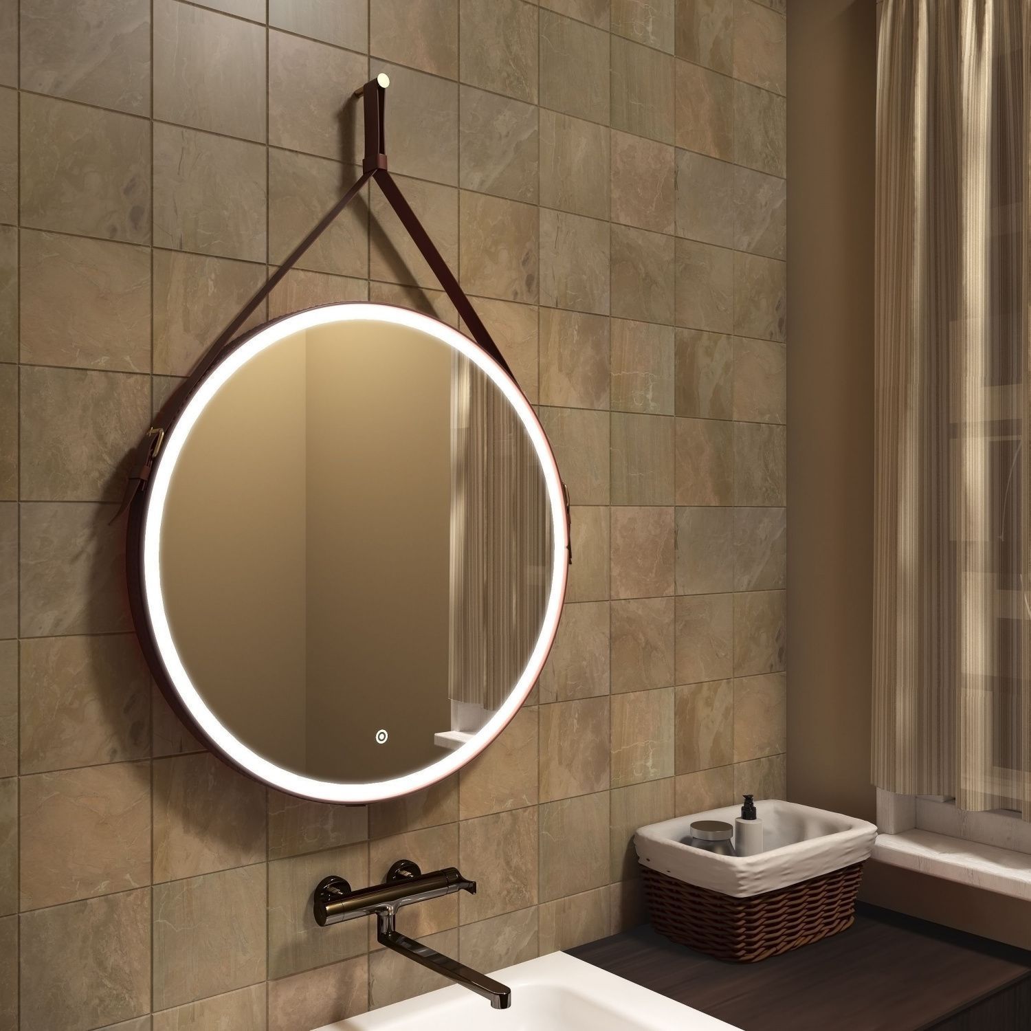 

Зеркало Art&Max Milan AM-Mil-800-DS-F-Brown коричневый ремень, Milan AM-Mil-800-DS-F-Brown