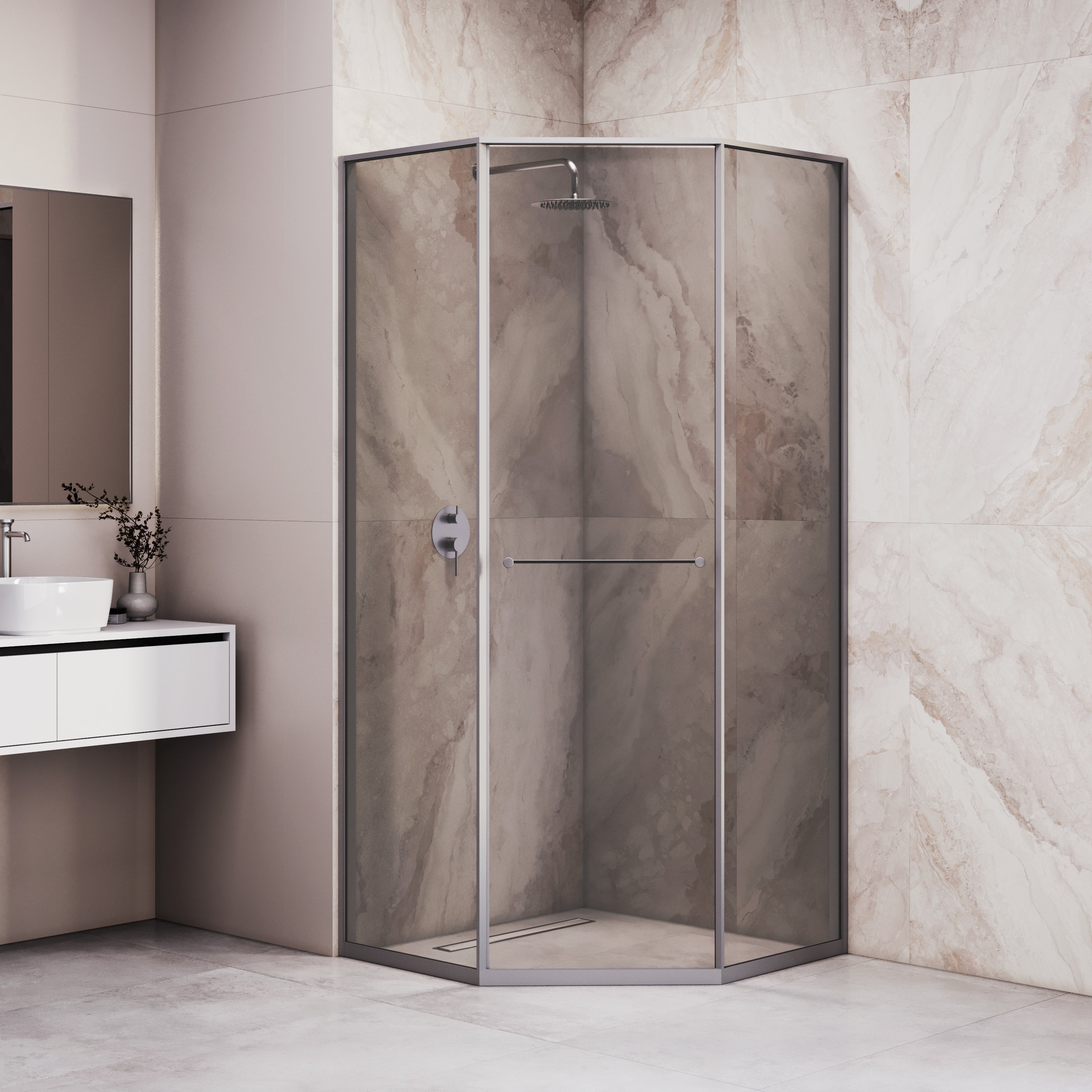 

Душевой уголок RGW SV-82Gr "R" 80х120х200 см, профиль серый, стекло тонированное, SV-82Gr "R"