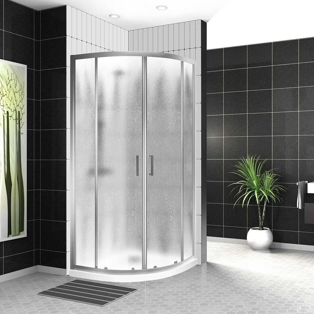 

Душевой уголок BelBagno UNO-195-R-2-100-CH-CR стекло рифленое, UNO-195-P-1-90-CH-CR
