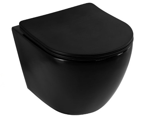 

Унитаз подвесной Art&Max Ovale AM011CHR-MB/SC безободковый, с сиденьем микролифт, Черный матовый, AM011CHR-MB/SC