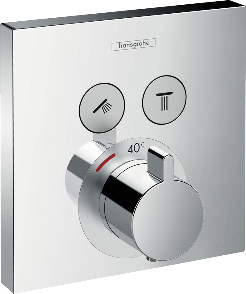 

Термостат Hansgrohe ShowerSelect 15763000 для душа, на 2 потребителя, хром, ShowerSelect 15763000