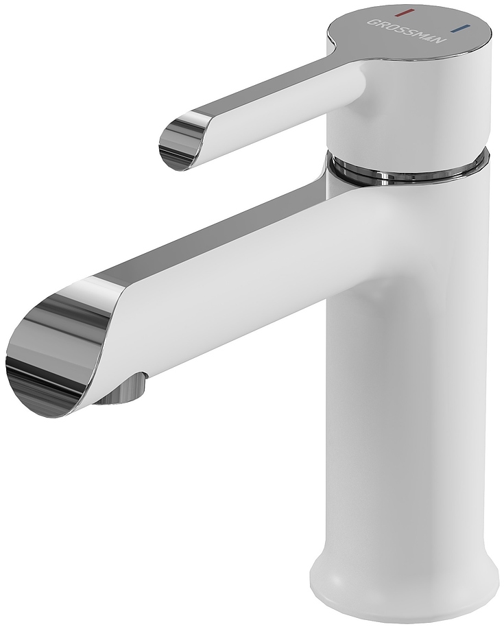 

Смеситель для раковины Grossman Alba 510.K35.06.100/000 хром/белый, 510.K35.06.100/000