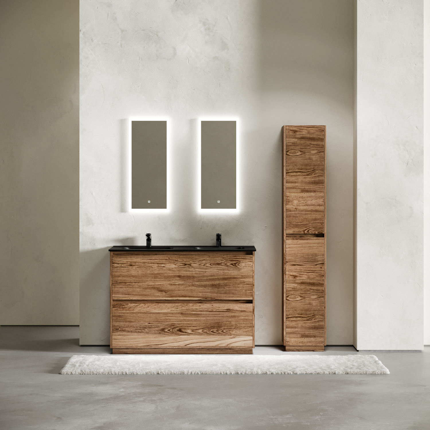 

Мебель для ванной Sancos Libra Floor 120 напольная, под двойную раковину, дуб чарльстон (раковина CN7004MB), Дерево, LB120F-2ECH