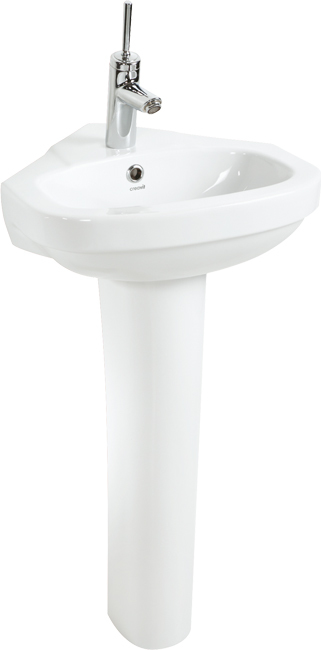 

Раковина Creavit Corner VT145 с пьедесталом, Белый, Corner VT145