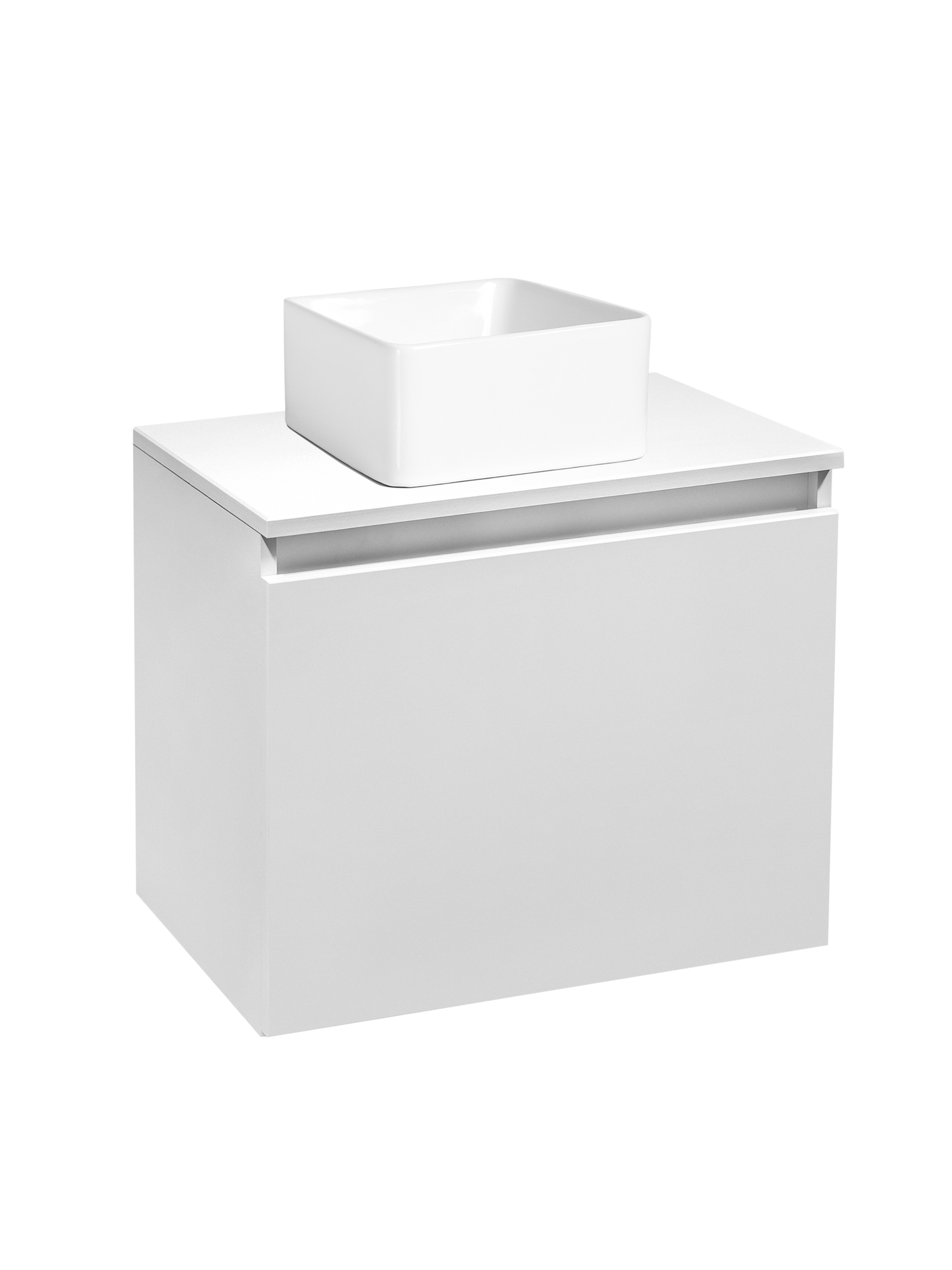 

Тумба с раковиной Runo Бари 50 подвесная, белая, Белый, Бари 50