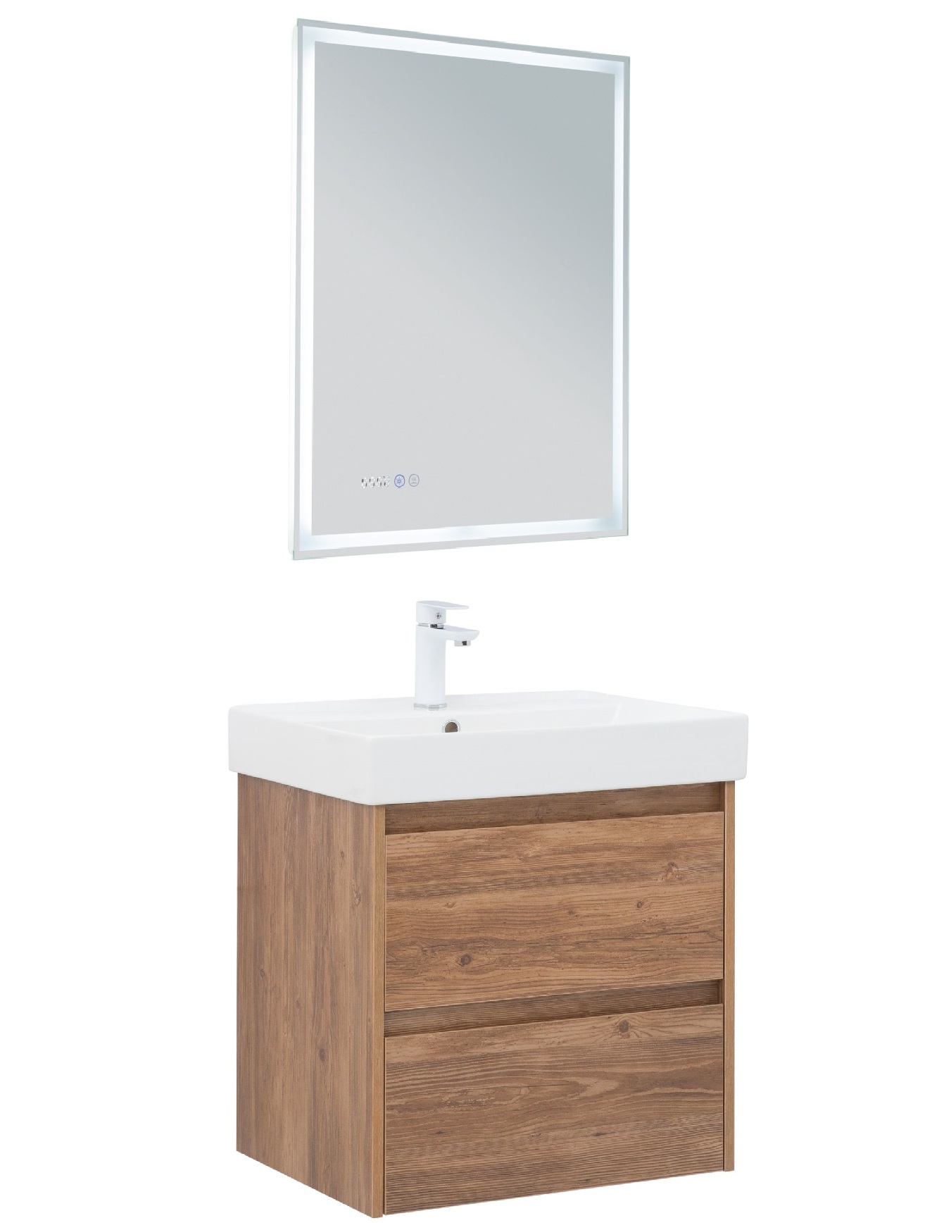 

Мебель для ванной Aquanet Nova Lite 60 дуб шоколадный, 2 ящика, Темное дерево, Nova Lite 60