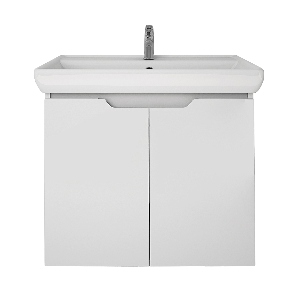 

Тумба с раковиной Dreja Q Plus (D) 70 с дверками белый глянец, Q Plus (D) 70