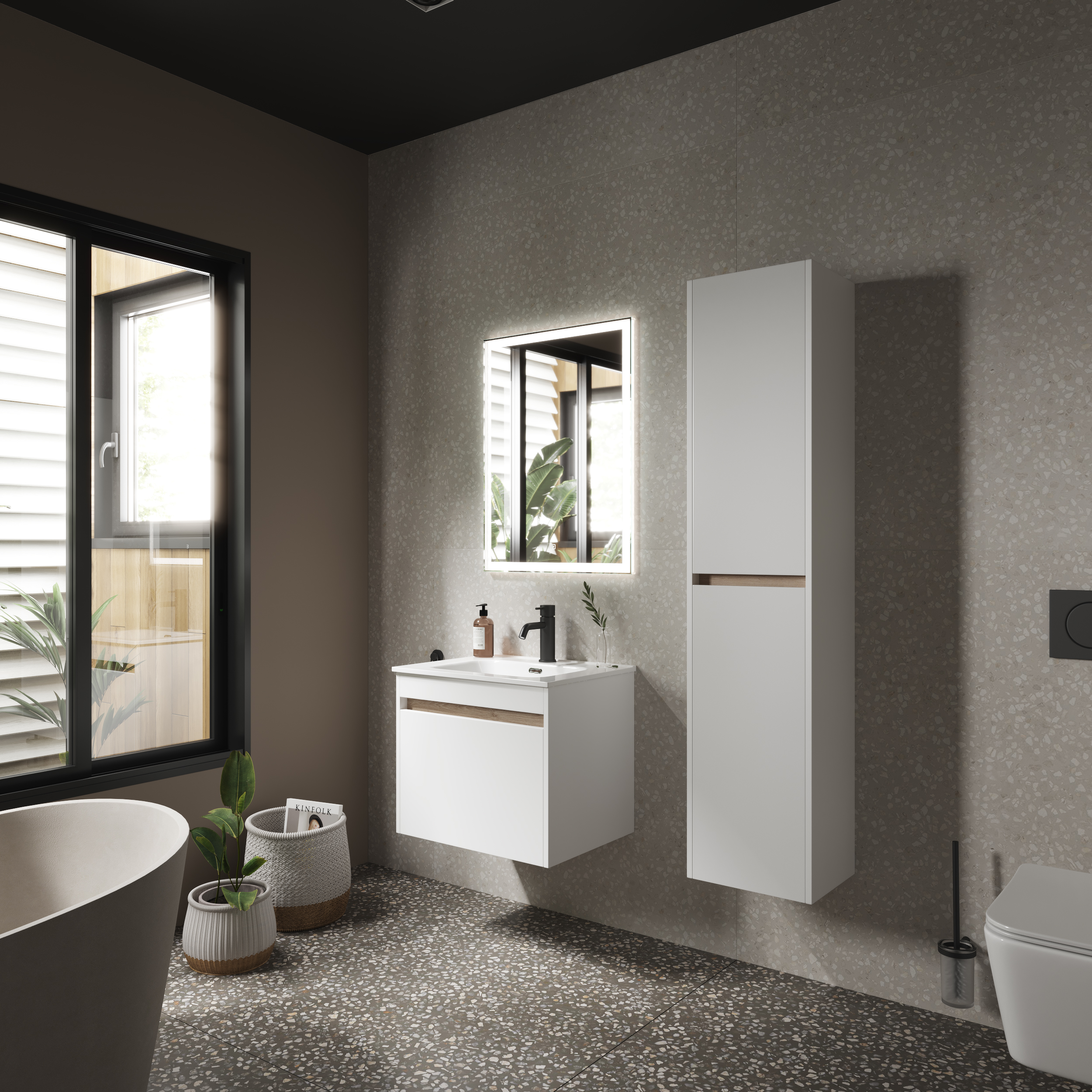 

Мебель для ванной Sancos Smart 60 подвесная, белый глянец, Белый глянцевый, SM60W