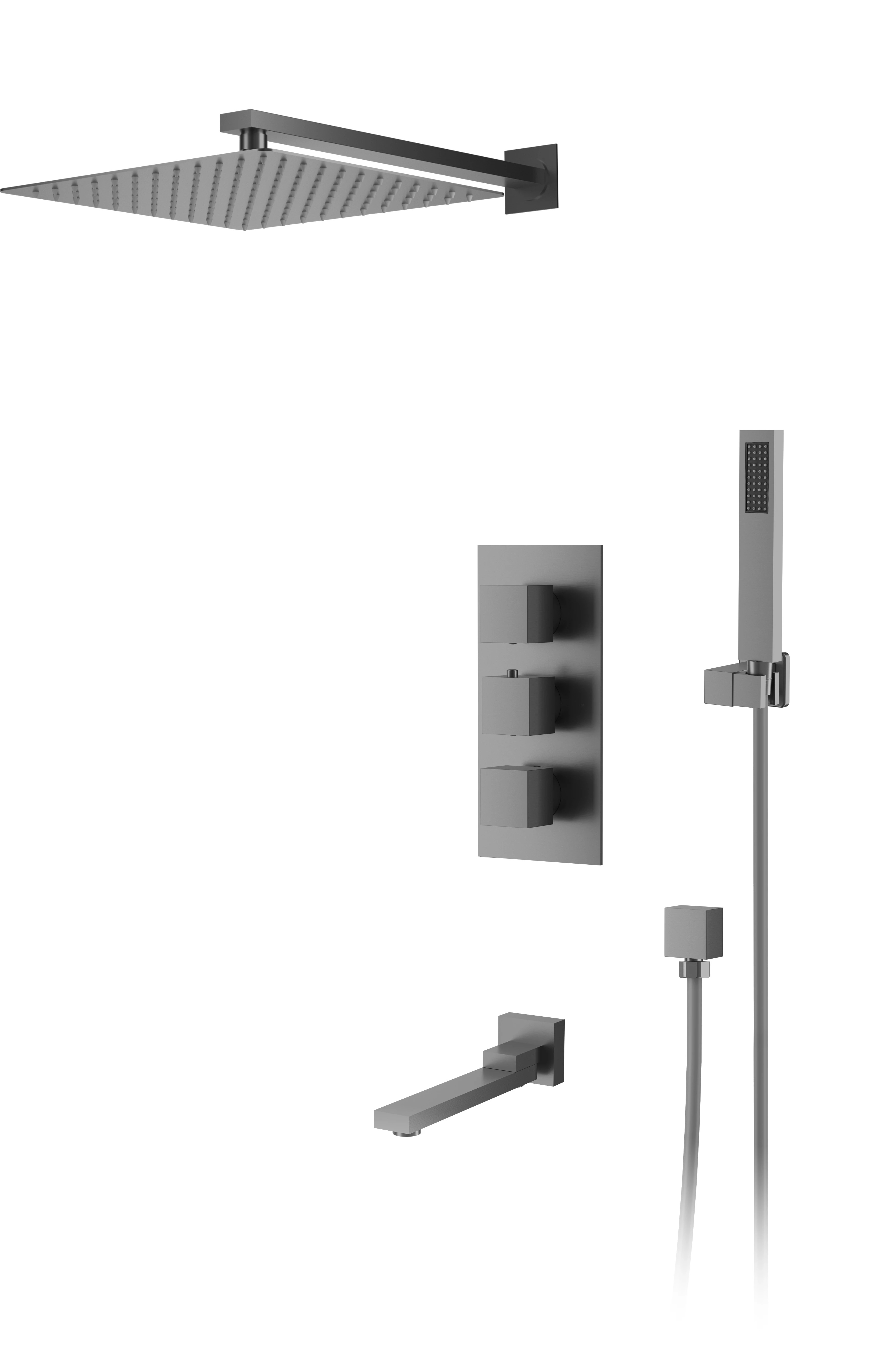 

Душевая система D&K Bayern.Liszt DA2515606A04 встраиваемая термостатический с изливом серый графит, DA2515606A04