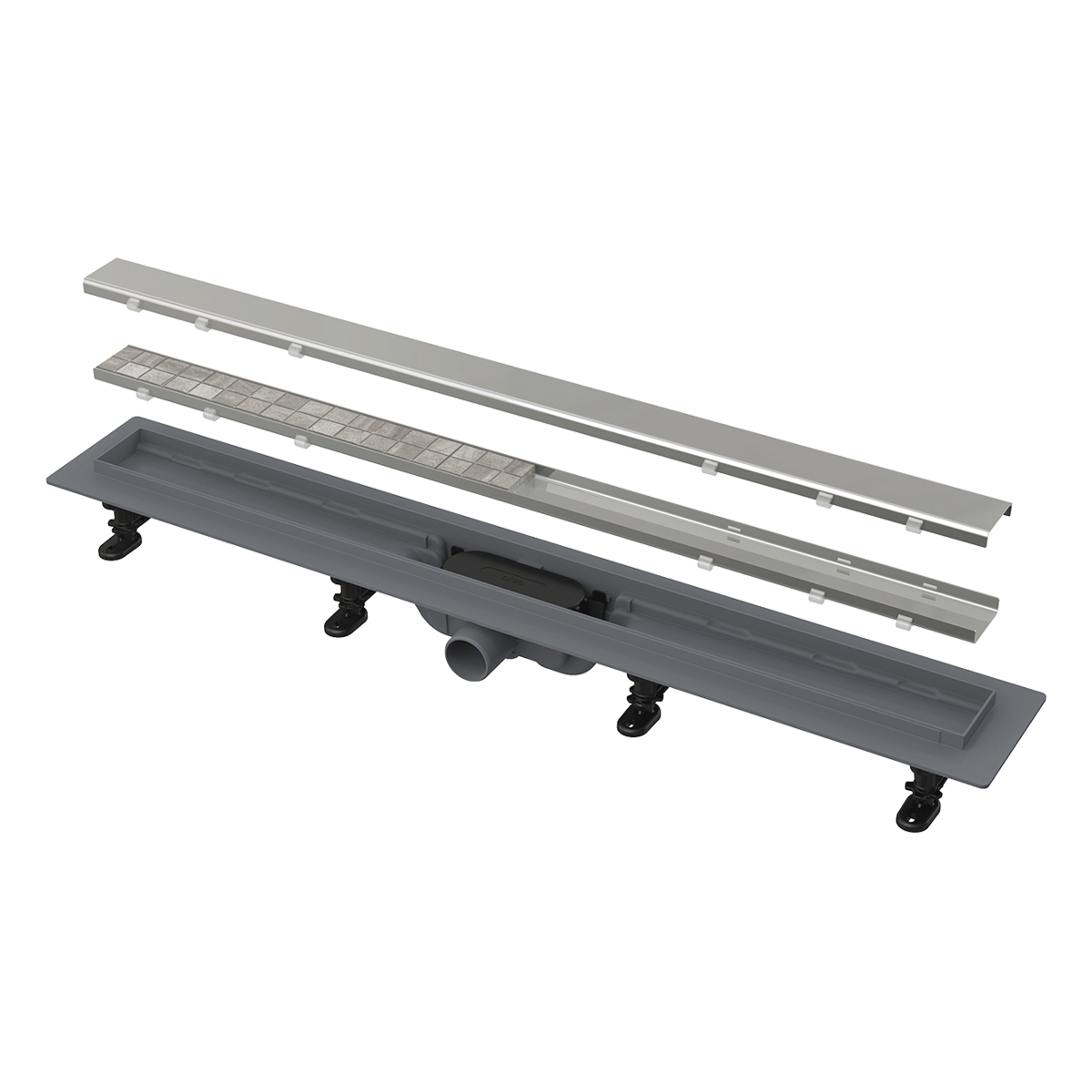 

Душевой лоток AlcaPlast APZ19-950 с решеткой нержавеющая сталь / под плитку, Серый, APZ19-950