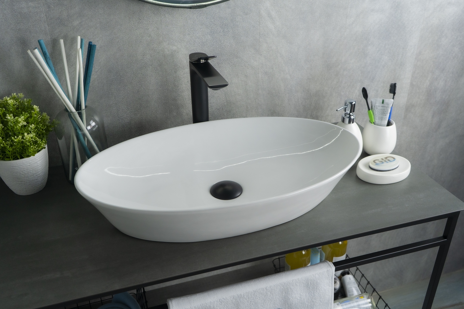 

Раковина Gid Lago N9397 накладная 61х37 см, белая, Белый, Lago N9397