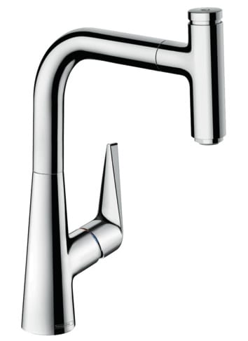 

Смеситель Hansgrohe Talis Select M51 72822000 220jet для кух. мойки, с вытяжным изливом, Хром, 72822000