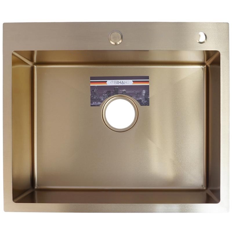 

Мойка кухонная Gerhans K3 6050G встраиваемая золото, 6050G