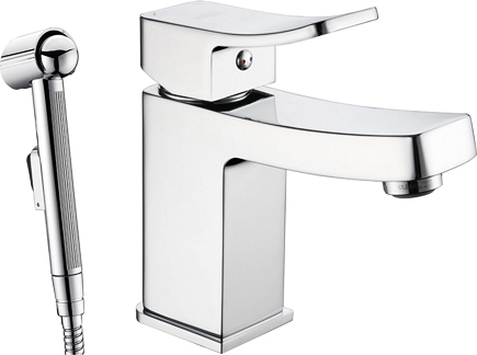 

Смеситель WasserKRAFT Aller 1068 для раковины с гигиеническим душем, Хром, Aller 1068