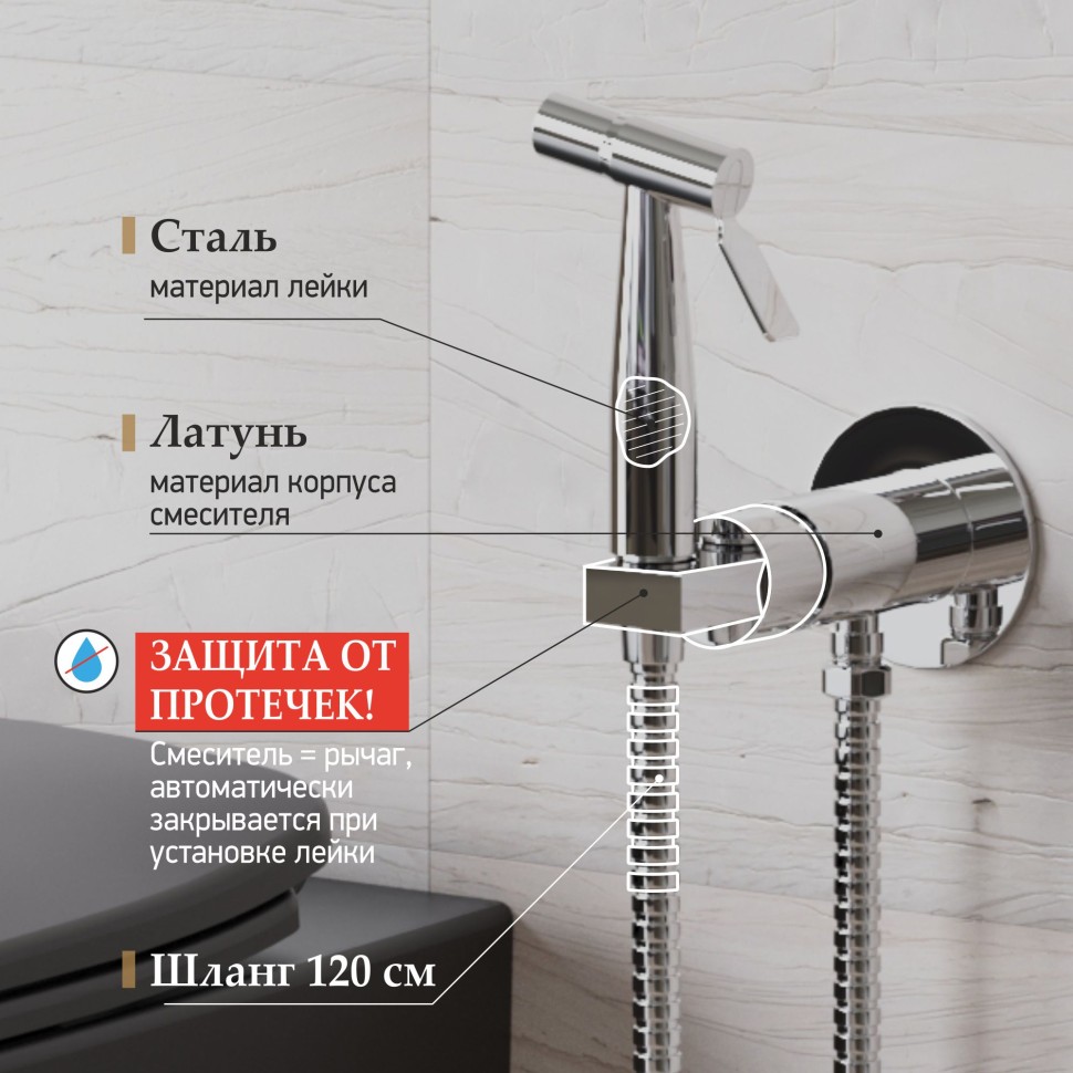 

Гигиенический душ Paini Castello хром CACR442R, CACR442R
