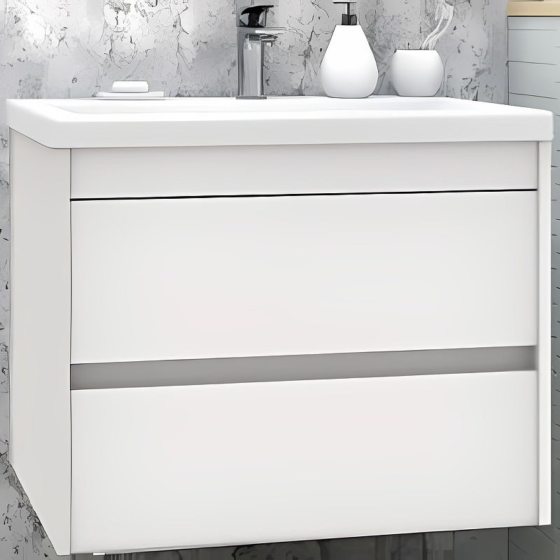 

Тумба с раковиной Art&Max Family 75 подвесная, 2 ящика, Bianco Lucido, Белый глянцевый, Family-750-2C-SO-BL