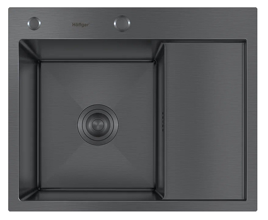 

Мойка кухонная Hoffger 5848L Black черная, левая чаша, Черный, HFG-5848B-L