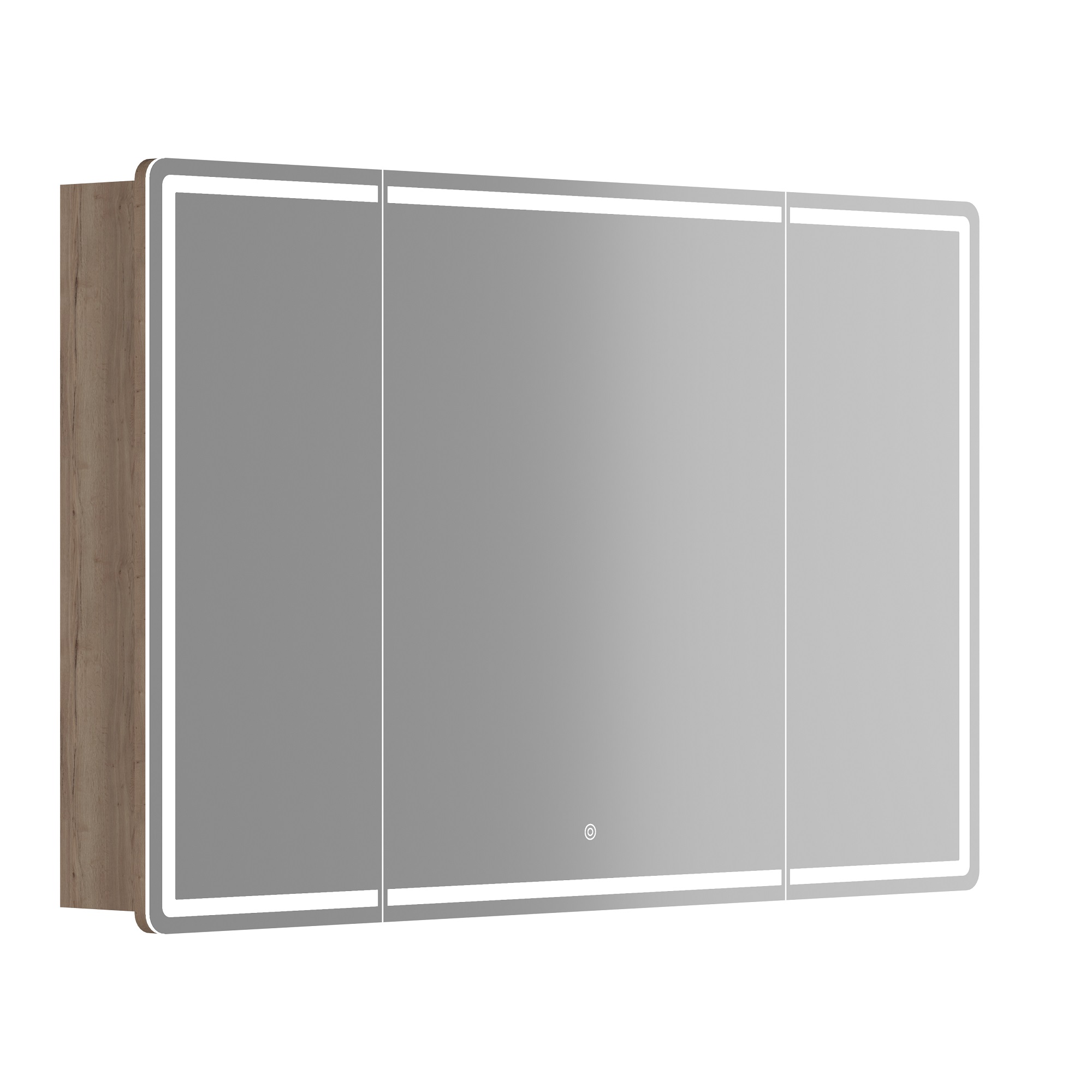 

Зеркало-шкаф Sancos Mirror 120 с подсветкой, дуб галифакс натуральный, MI120EG