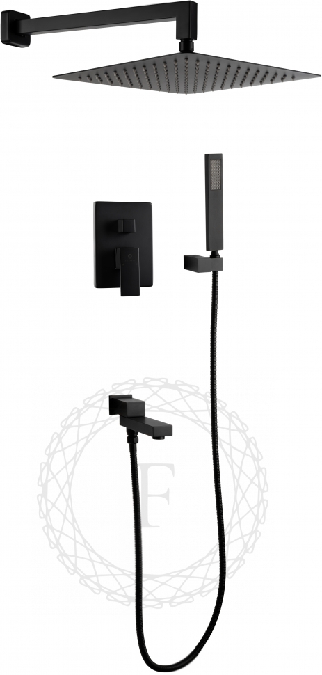 

Душевой комплект Filarete Fing FL1040BL черный матовый, FL1040BL