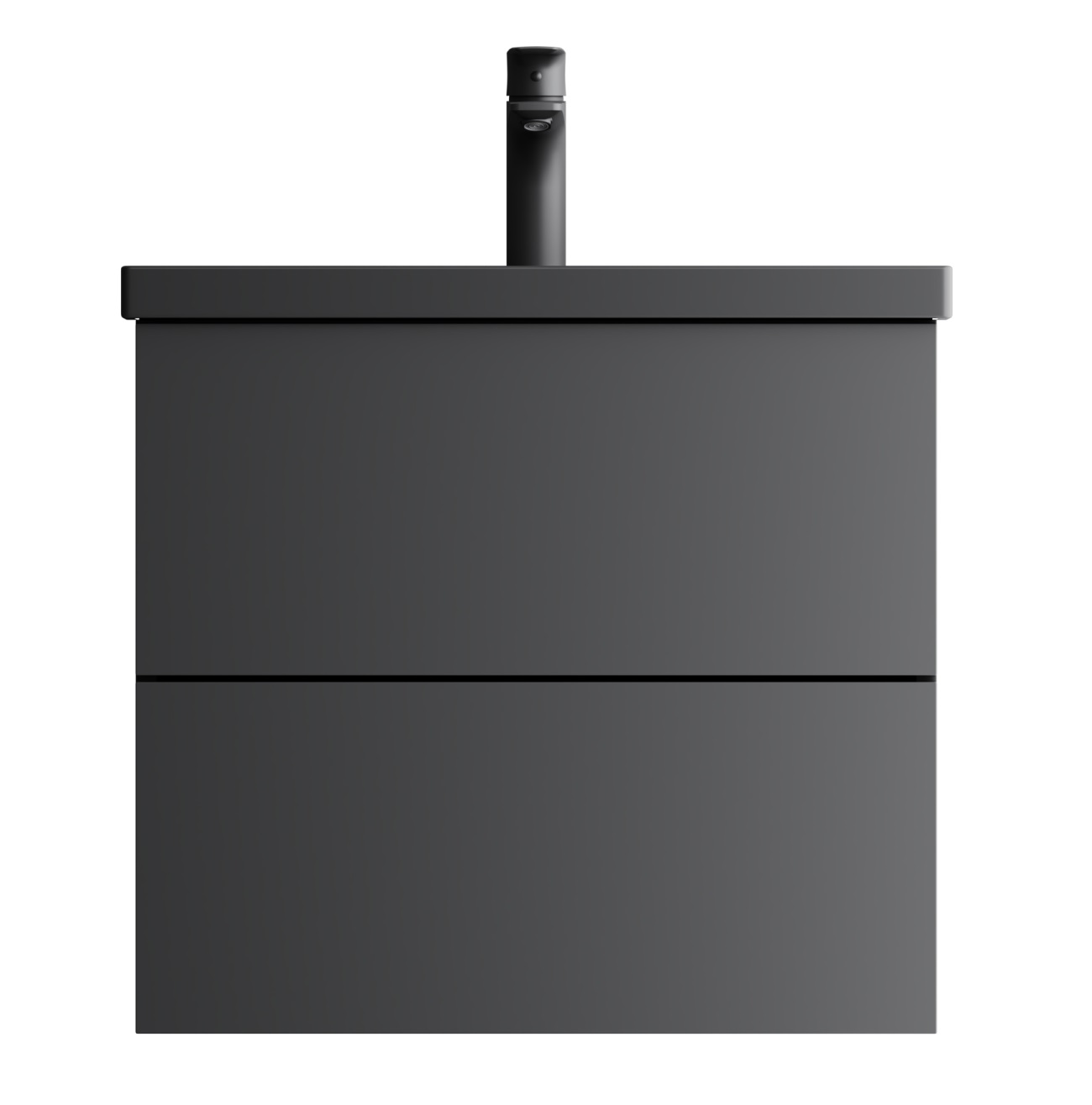 

Тумба с раковиной Am.Pm Gem 60 подвесная, 2 ящика, черный матовый, M90FHX06022BM
