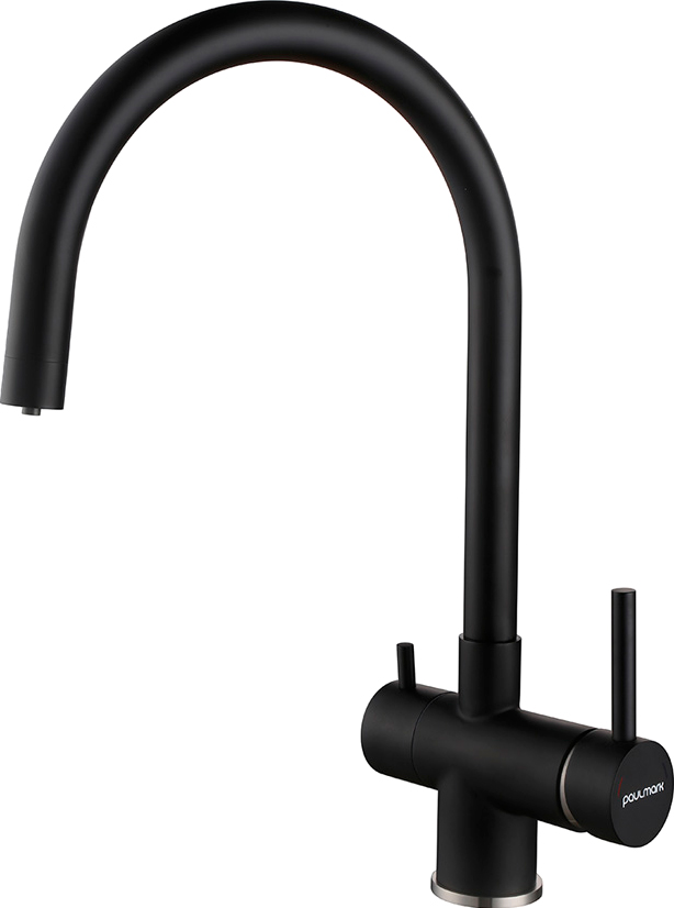 

Смеситель для кухонной мойки Paulmark Heller He213218-401 антрацит, Черный