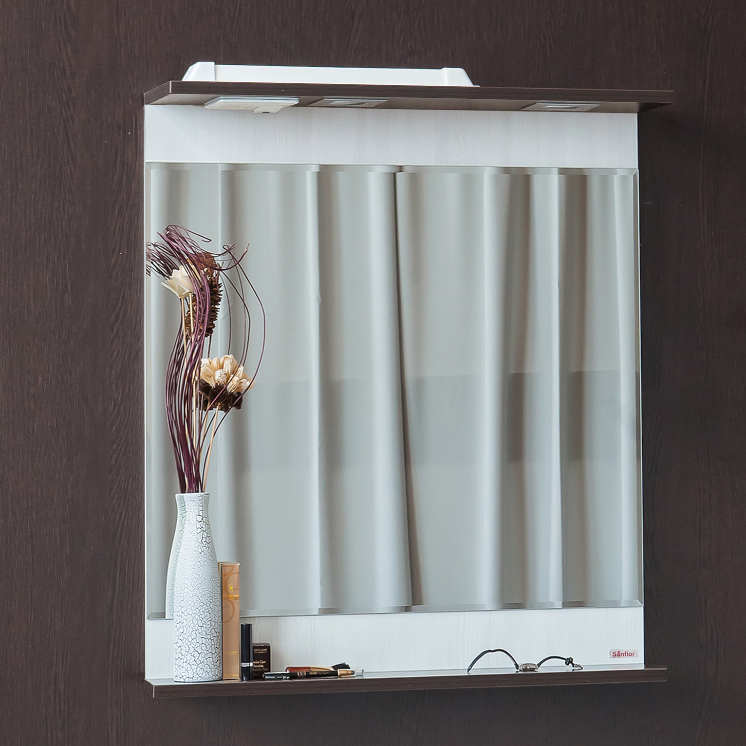 

Зеркало Sanflor Толедо 75 венге, северное дерево светлое, Светлое дерево, Толедо 75