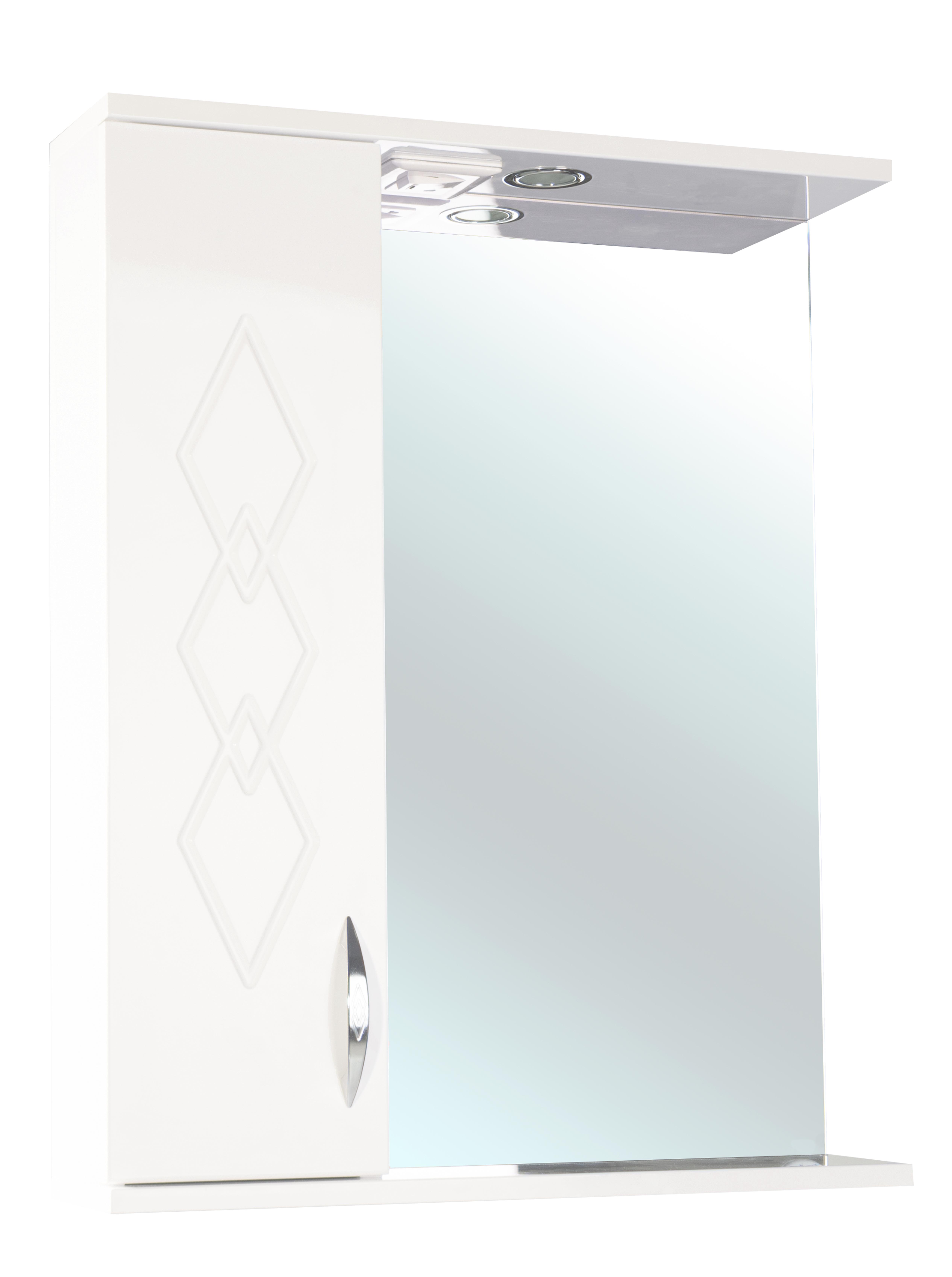 

Зеркало-шкаф Bellezza Элеганс 55 L с подсветкой бежевый, Белый, Элеганс 55 L