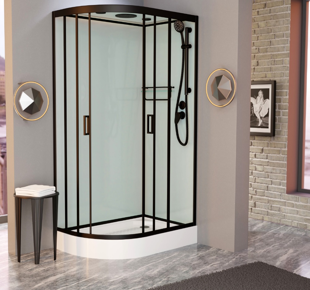

Душевая кабина Frank F412R М Black матовое стекло, F412R М Black