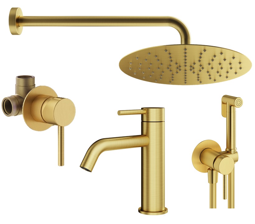 

Душевой комплект Plumberia Selection Ixo KITZXO01OB53 золото брашированное, Золотой, KITZXO01OB53