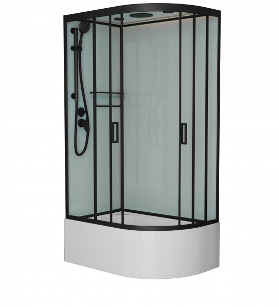 

Душевая кабина Frank F412/2L Black 120x80x220 см, стекло прозрачное, профиль черный, 151009