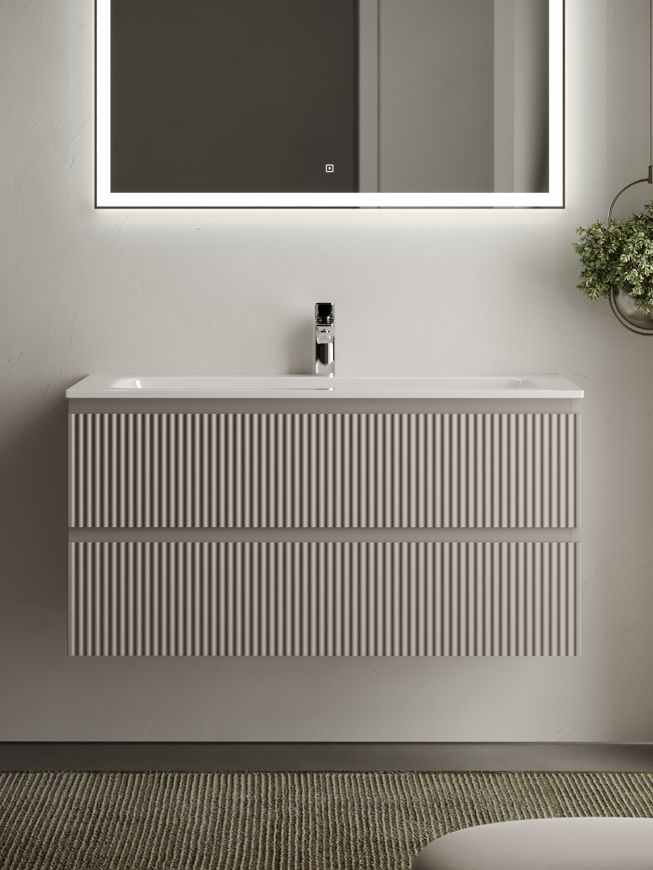 

Тумба с раковиной Sancos Snob R 100 SNR100SM 2 ящика, Doha Soft, Темно-серый, Snob R 100