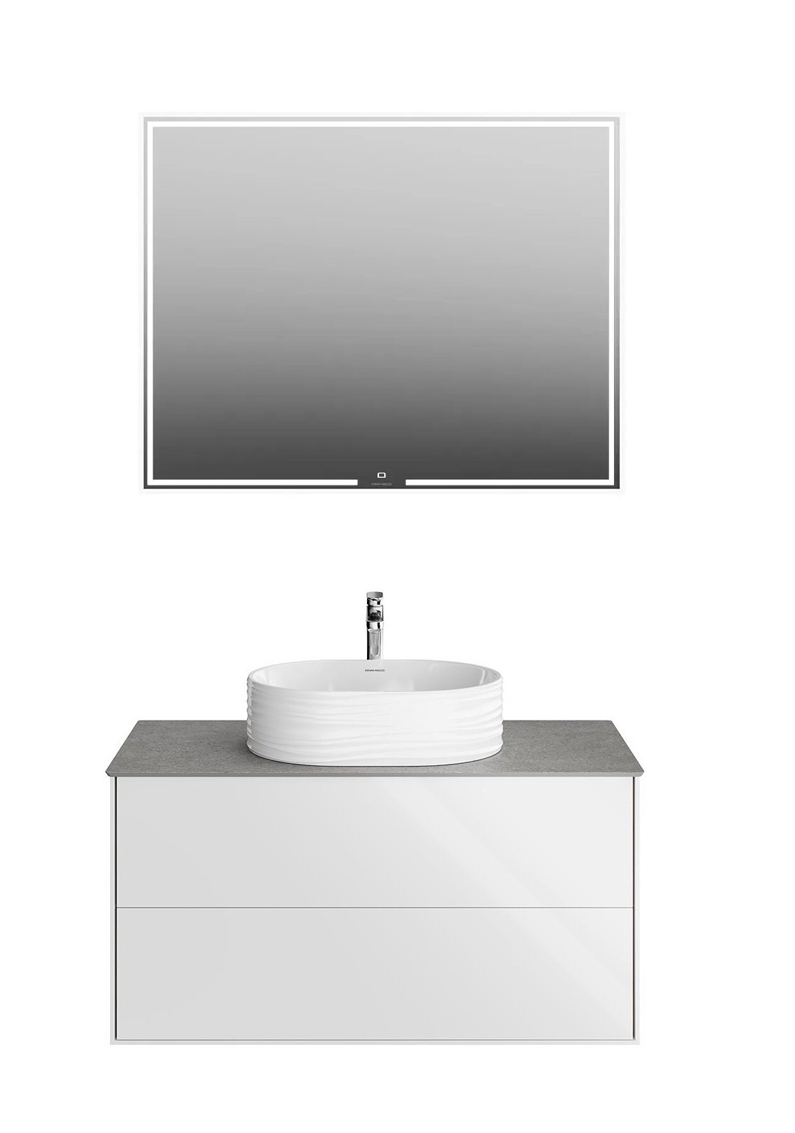 

Мебель для ванной Kerama Marazzi Plaza Modern 100 подвесная, 2 ящика, белый, PLB.M.100.2\WHT.V