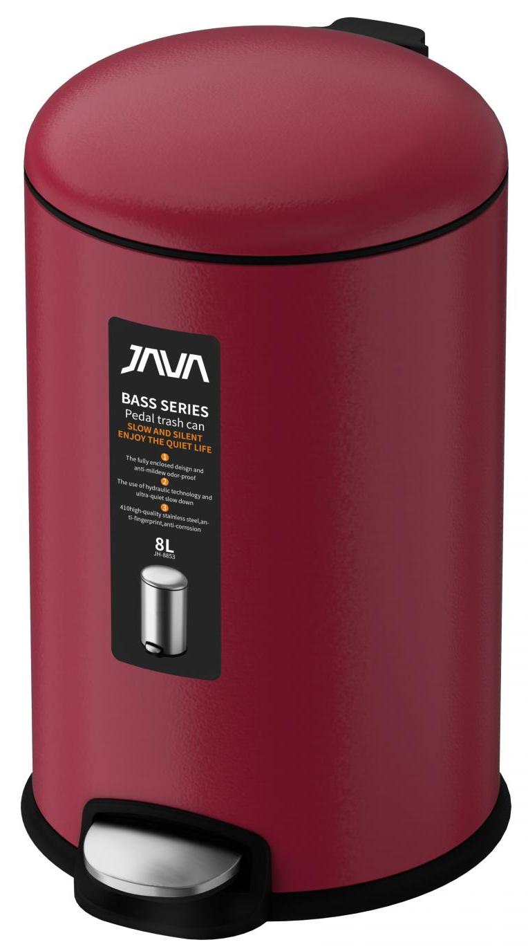 

Мусорное ведро Java S-885-8R с микролифтом 8 л малиновое, Красный, 8R