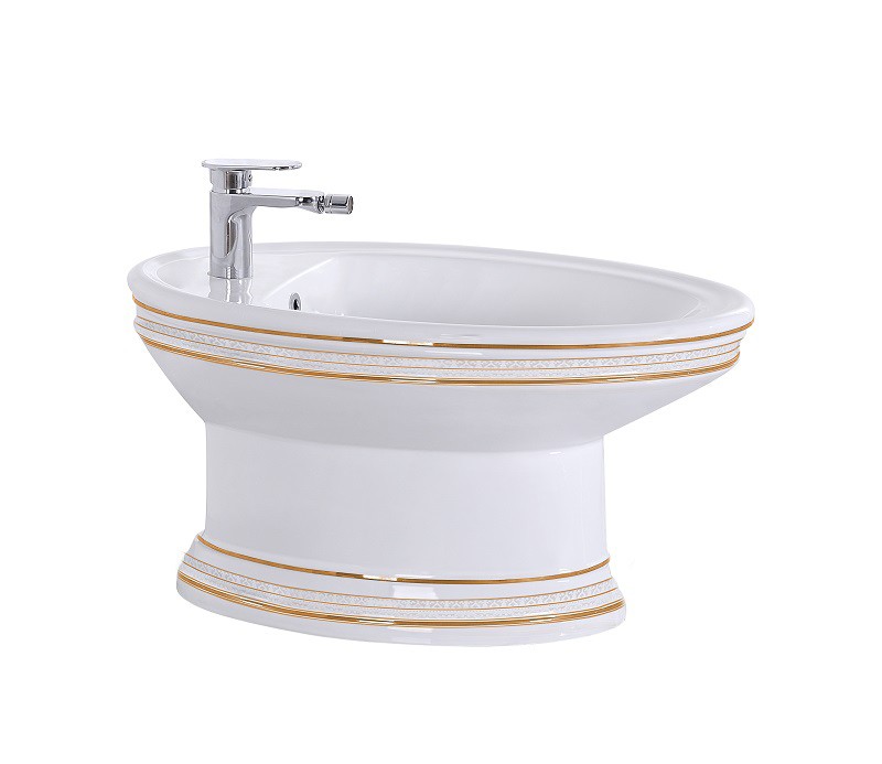 

Биде напольное CeramaLux 4285, Белый/золото, Luxe Classic 4285