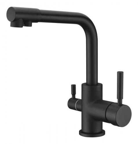 

Смеситель Emar Steel ЕС - 3003N black для кухни черный, ЕС - 3003