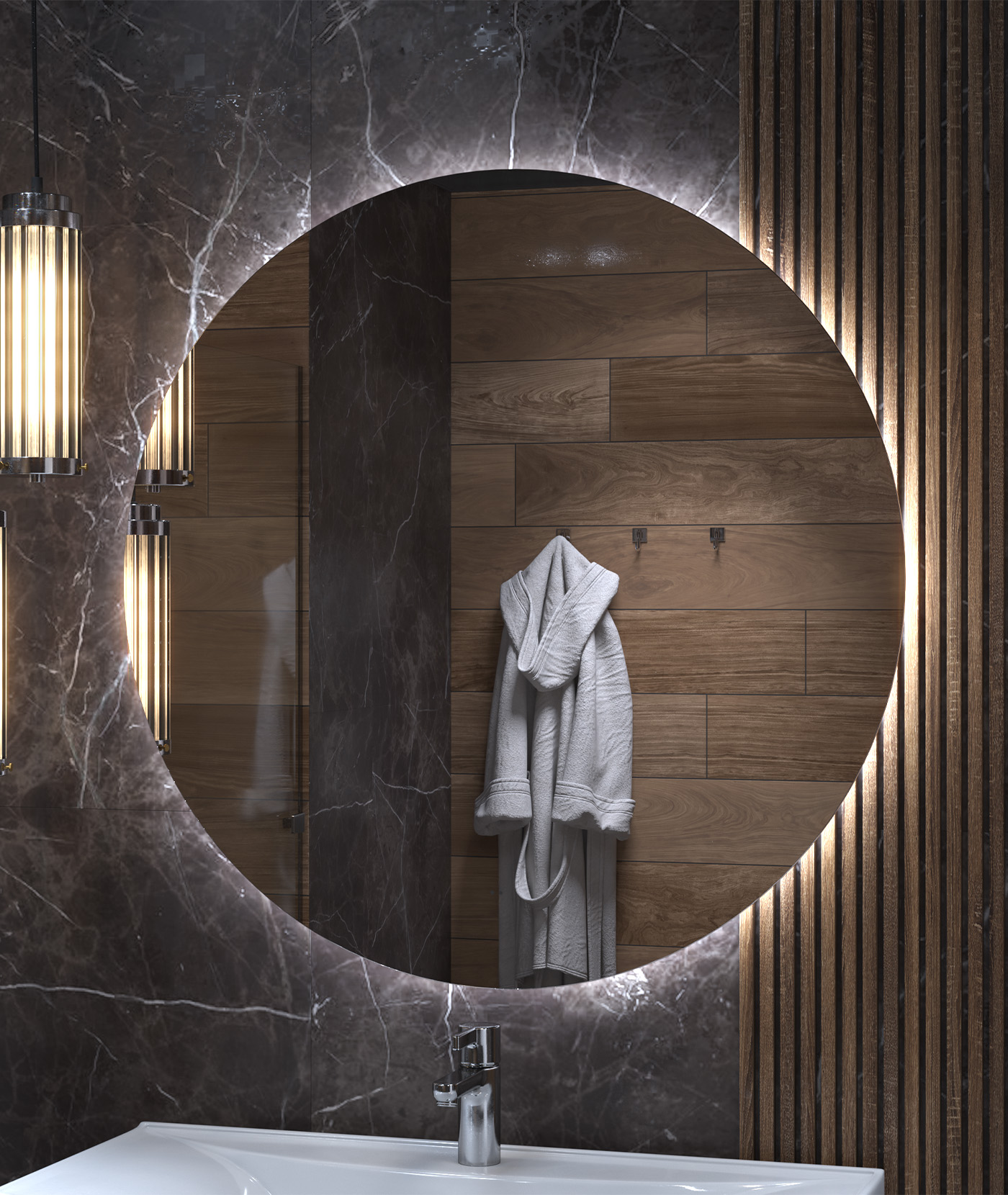 

Зеркало Vigo Otti Classic D90 с подсветкой, бесконтактное включение (на взмах), Otti Classic 086