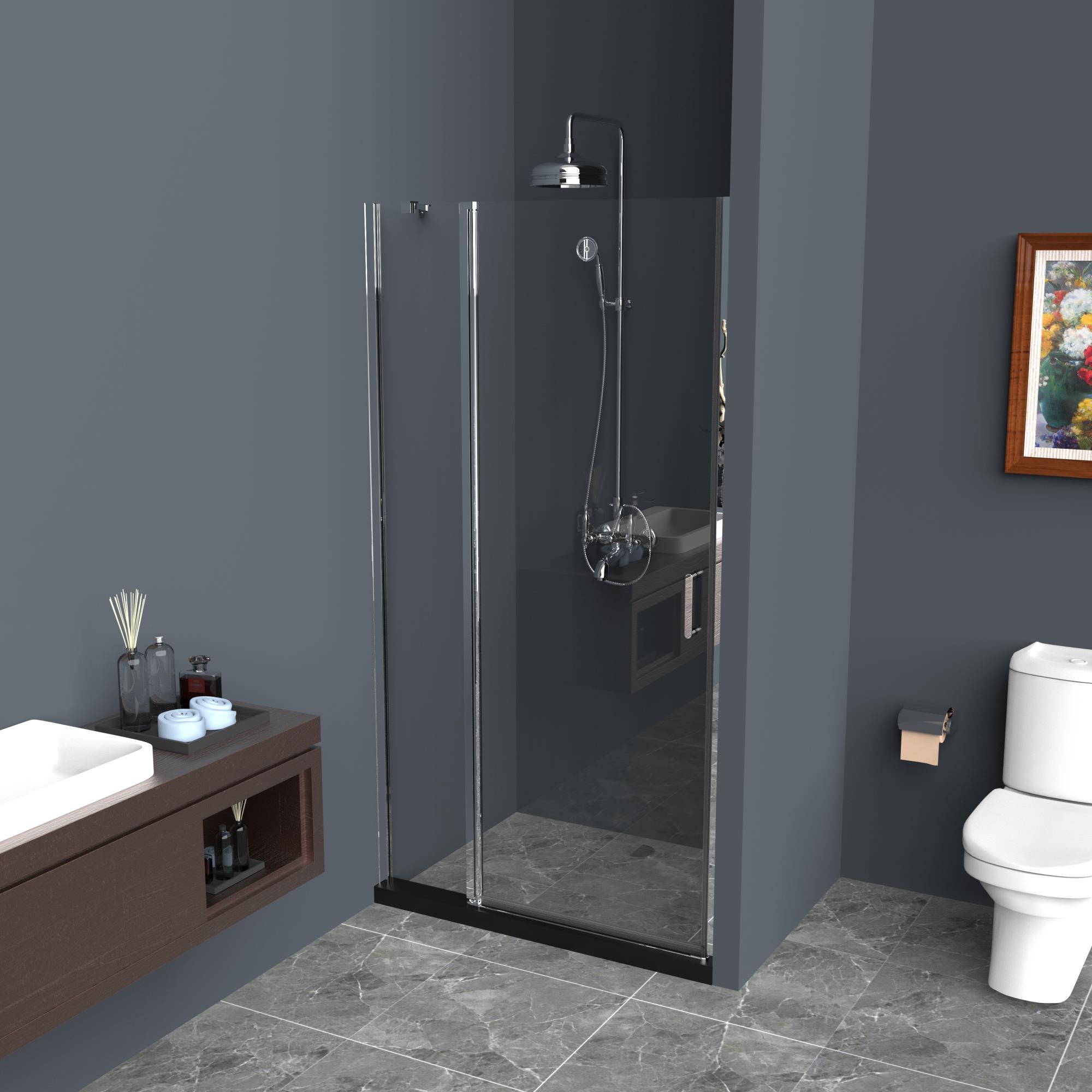 

Душевая дверь в нишу BelBagno Uno 110х190 прозрачное стекло, Uno 110х190