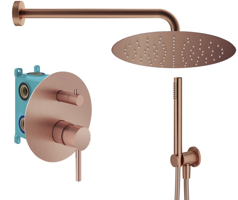 

Душевой комплект Plumberia Selection Ixo KITXO18RS медь брашированная, KITXO18RS