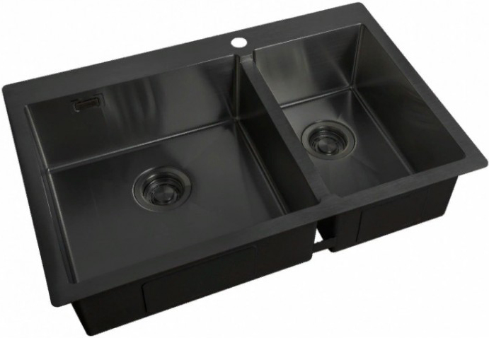 

Мойка кухонная Zorg Light ZL R 780-2-510-L GRAFIT, Черный